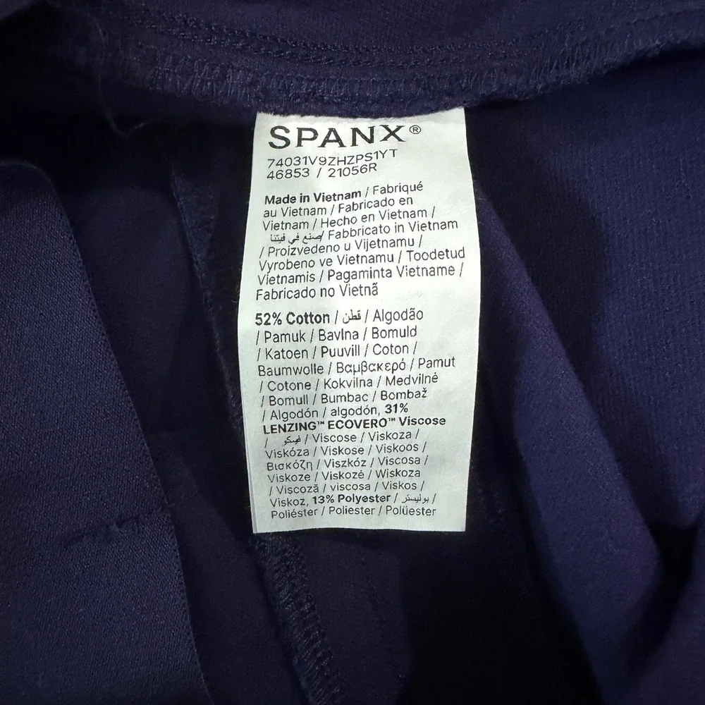NEW Spanx Stretch Twill Mini Skirt Lapis Blue 21056R Womens Large‎ NWT